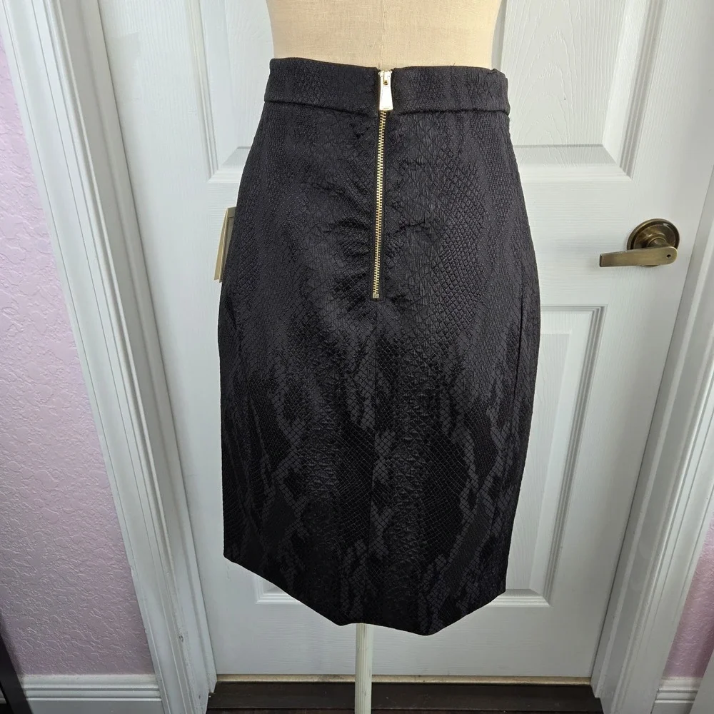 Altuzarra for Target Womens Black Snake‎ Embossed Pencil Skirt Size 8 Back Zip
